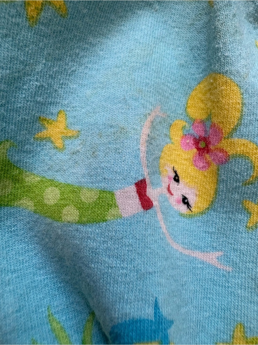 Vintage Flap Happy Mermaid Baby Swimsuit Built-in Diaper 12-18M Made in USA Blue - Picture 8 of 8